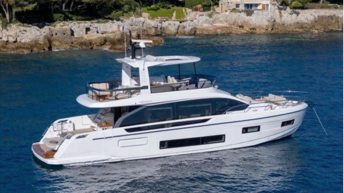 2025 Azimut Fly 62 flybridge yacht for sale — exterior, W Yachts Monaco