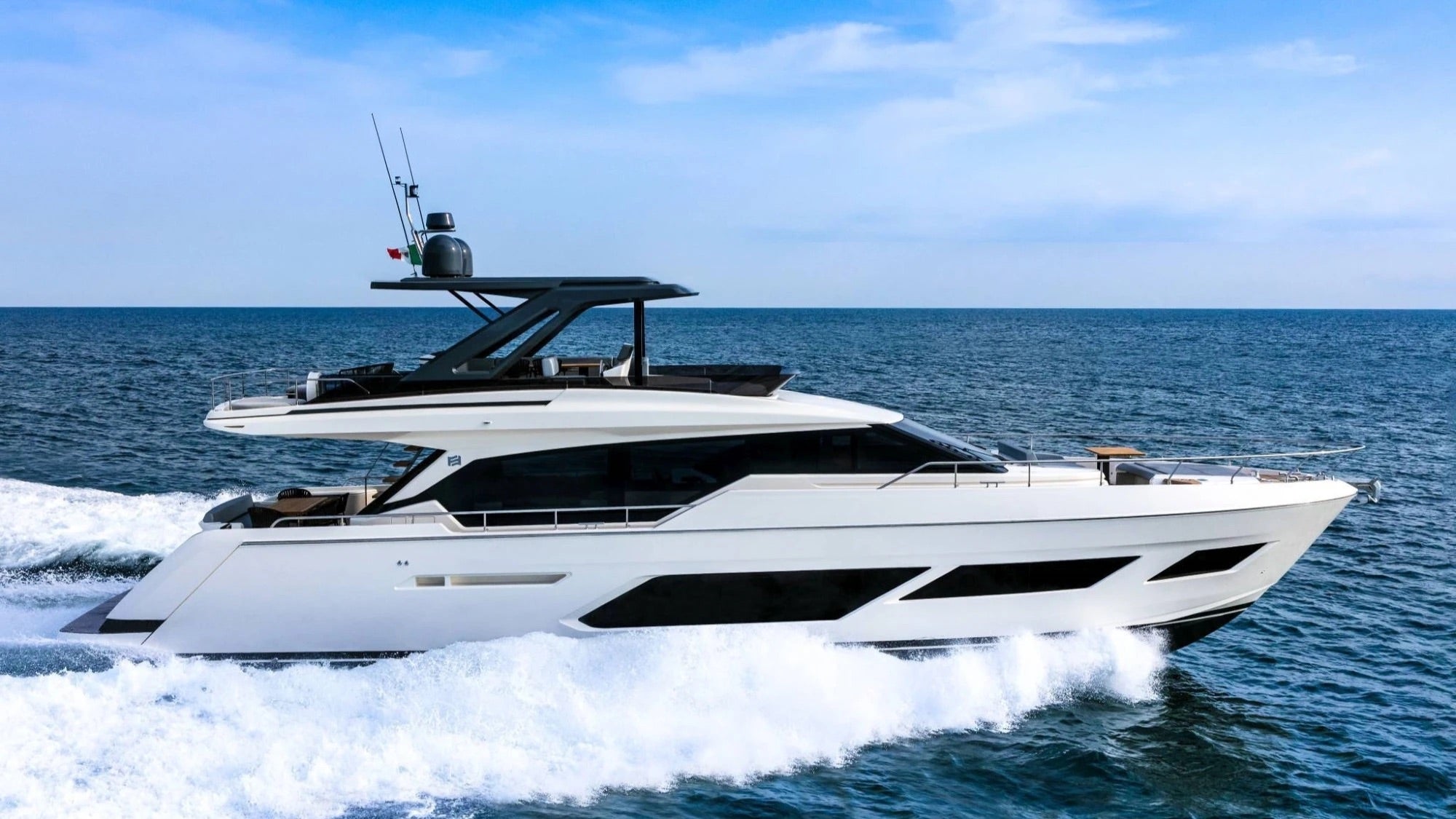 2024 Ferretti Yachts 720 motor yacht for sale — exterior view, W Yachts Monaco