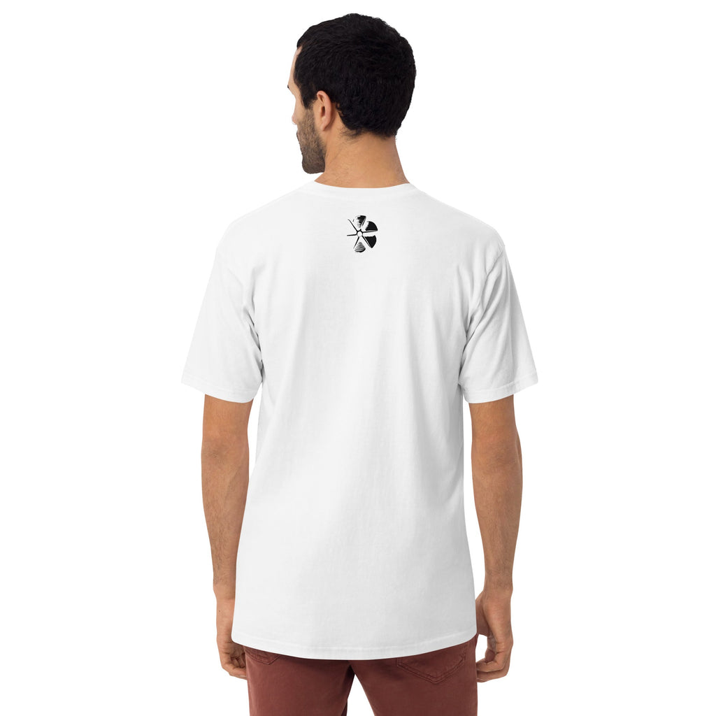 Blu Notte Heavyweight Tee — white, model back