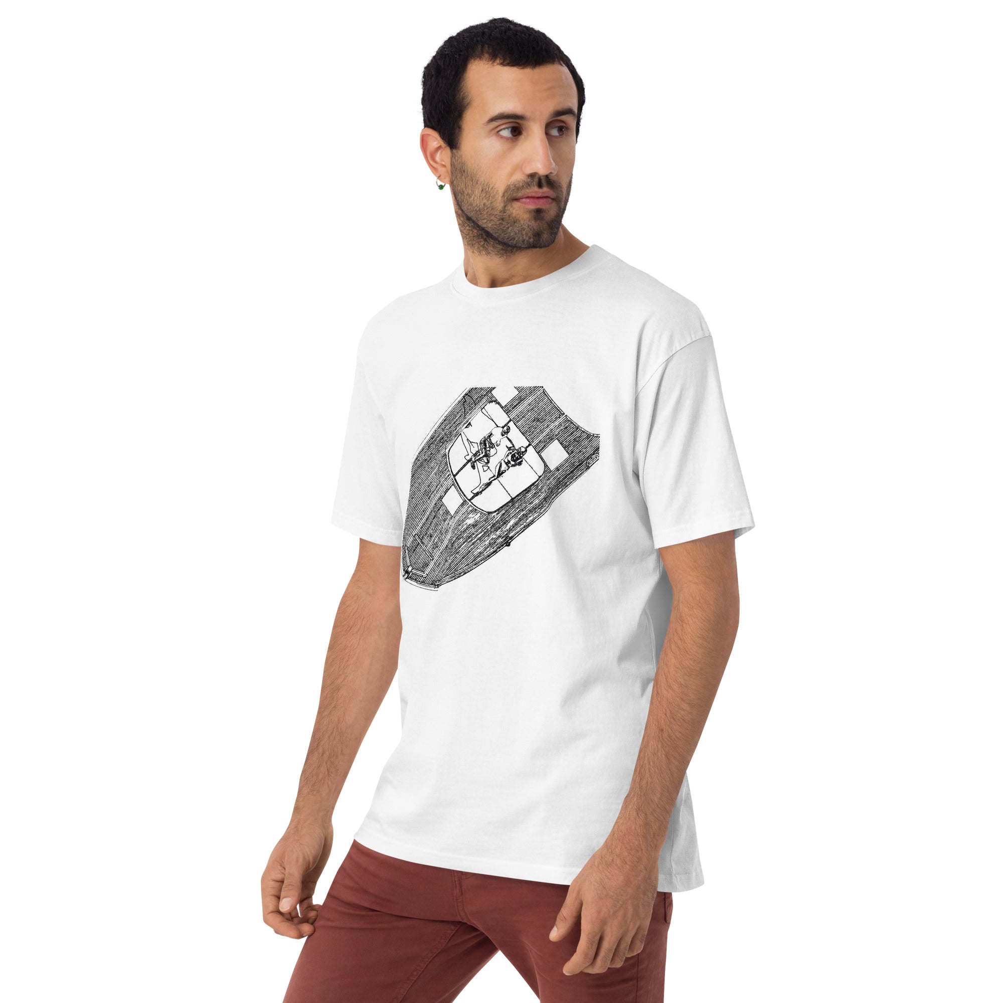 Blu Notte Heavyweight Tee — white, left front