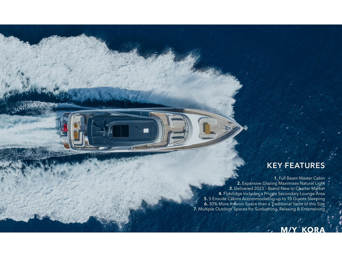 Charter M/Y KORA — Princess X80 (25m, 2023) | Mediterranean