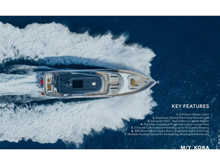 Charter M/Y KORA — Princess X80 (25m, 2023) | Mediterranean