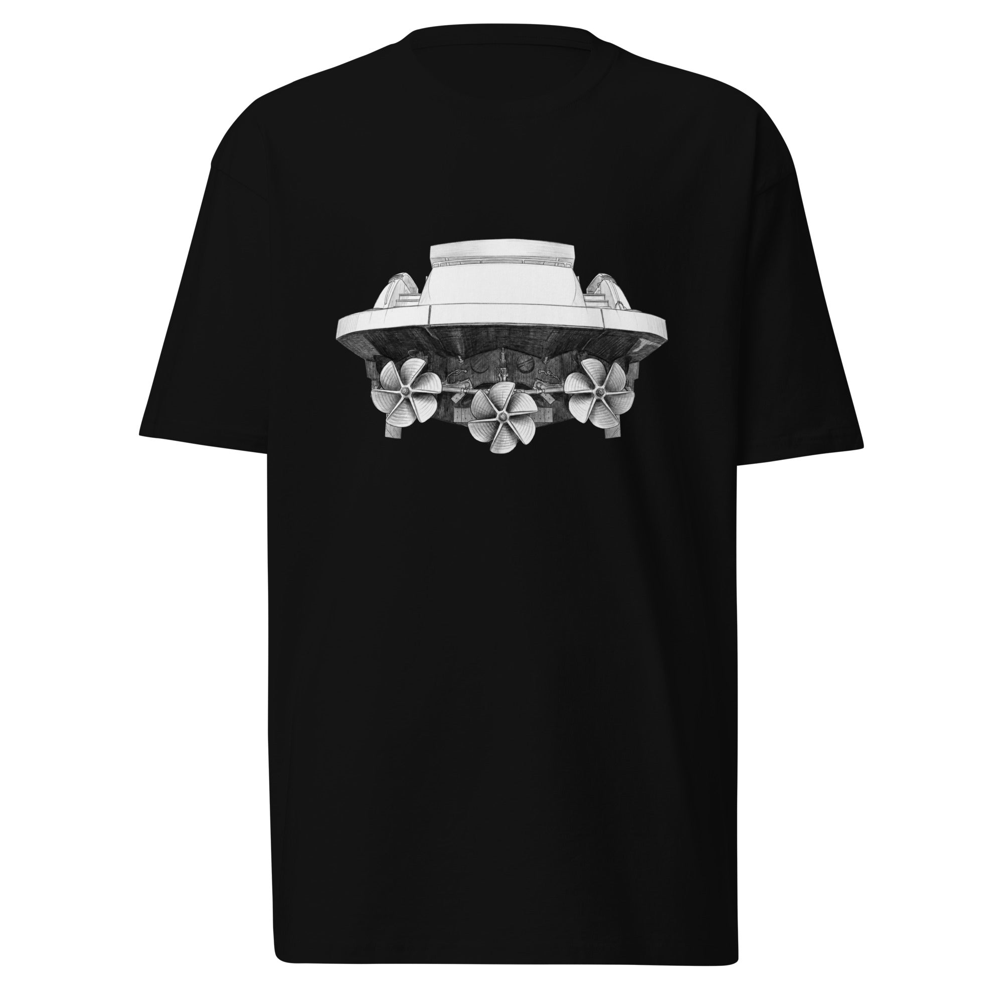 Rooster Tail Heavyweight Tee — black, front