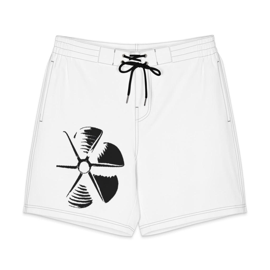 SWIM PLATFORM board shorts — white, front