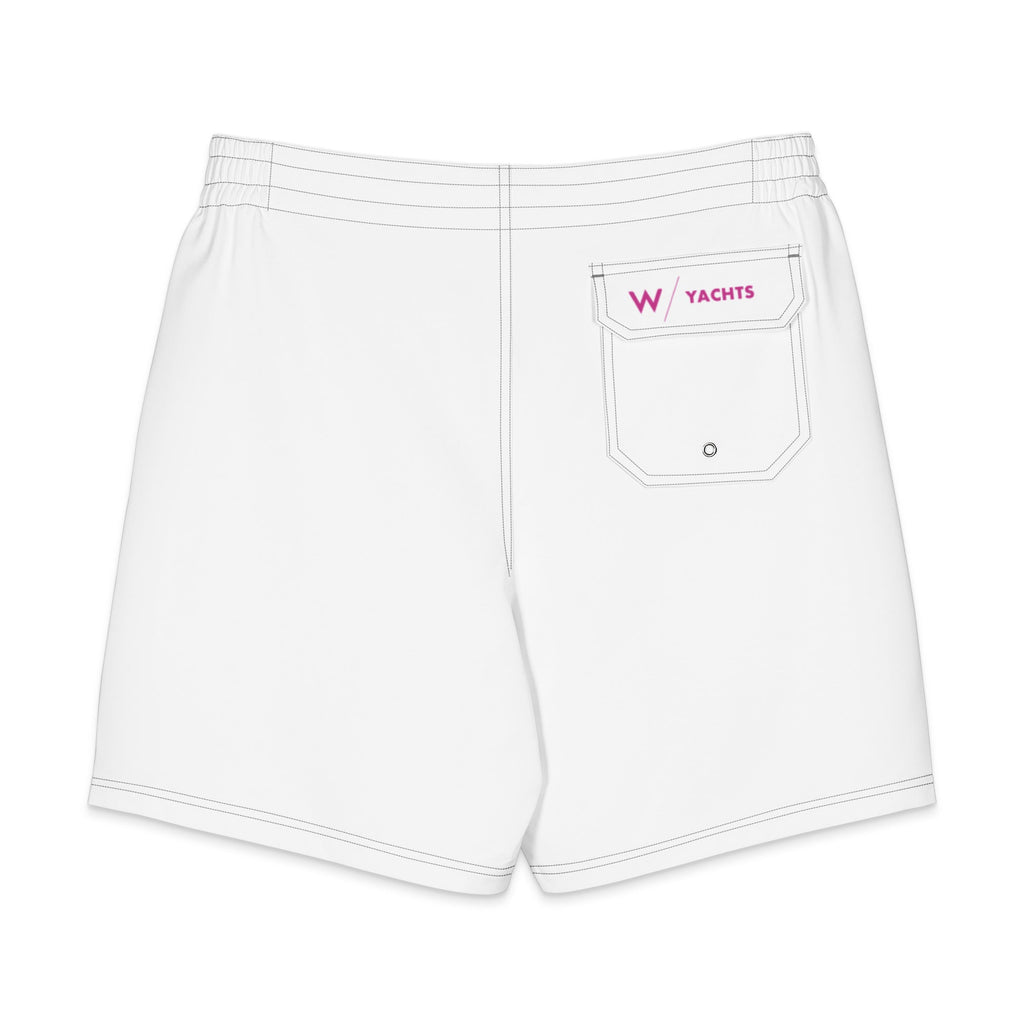 SWIM PLATFORM board shorts — white, back