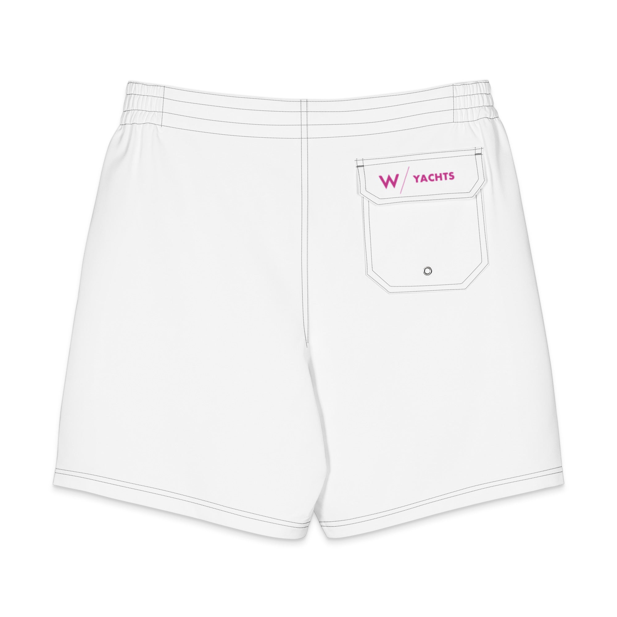 SWIM PLATFORM board shorts — white, back